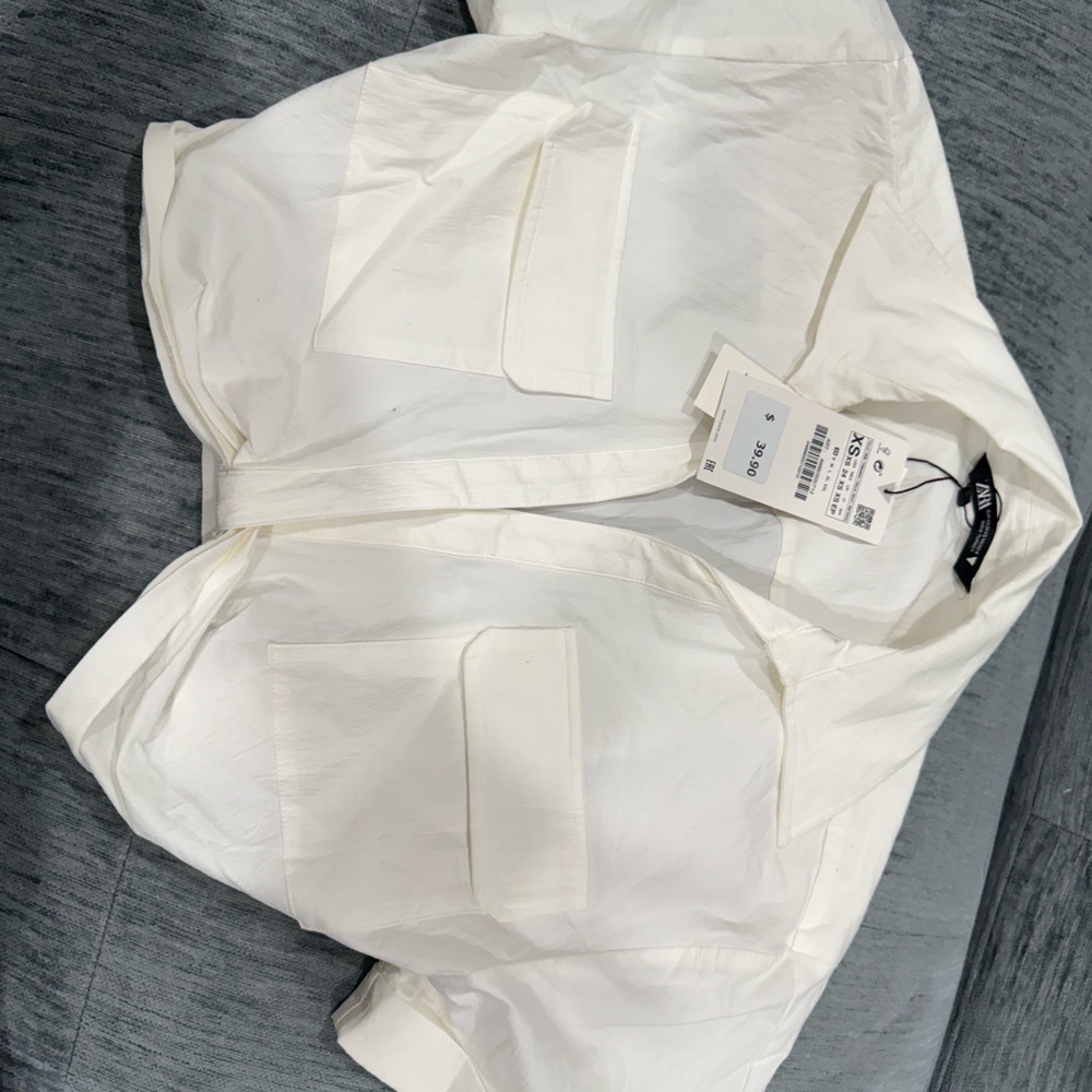 Zara Cream Short Sleeve Jacket